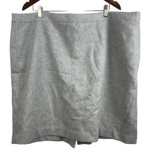 J. Crew Mercantile Plus Size 22 Wool Blend Double Serge Pencil Skirt Gray J4605